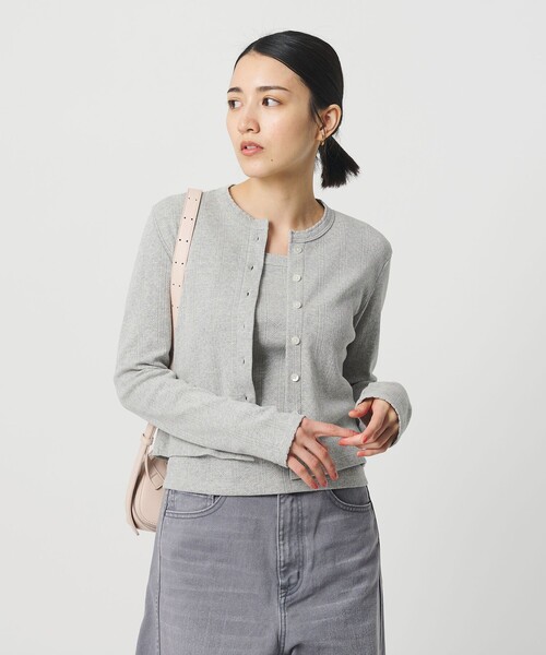 BEAUTY&YOUTH UNITED ARROWS(ビューティーアンドユースユナイテッドアローズ)の「コットン パターンメッシュ カーディガン ウォッシャブル(カーディガン/ボレロ・レディース・ピンク/ホワイト/ブラック/グレー系・FREE)」の5枚目の写真