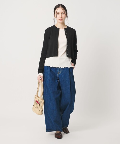 BEAUTY&YOUTH UNITED ARROWS(ビューティーアンドユースユナイテッドアローズ)の「コットン パターンメッシュ カーディガン ウォッシャブル(カーディガン/ボレロ・レディース・ピンク/ホワイト/ブラック/グレー系・FREE)」の12枚目の写真