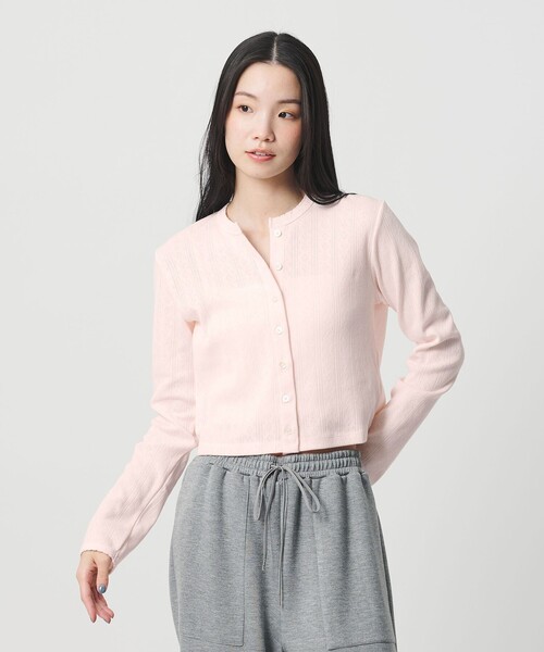 BEAUTY&YOUTH UNITED ARROWS(ビューティーアンドユースユナイテッドアローズ)の「コットン パターンメッシュ カーディガン ウォッシャブル(カーディガン/ボレロ・レディース・ピンク/ホワイト/ブラック/グレー系・FREE)」の14枚目の写真