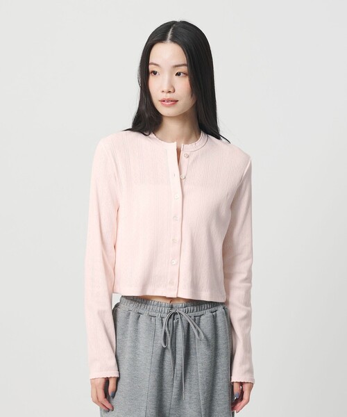 BEAUTY&YOUTH UNITED ARROWS(ビューティーアンドユースユナイテッドアローズ)の「コットン パターンメッシュ カーディガン ウォッシャブル(カーディガン/ボレロ・レディース・ピンク/ホワイト/ブラック/グレー系・FREE)」の15枚目の写真