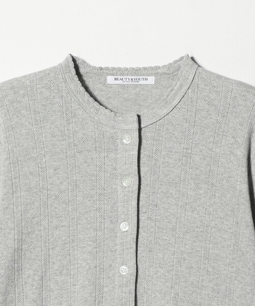 BEAUTY&YOUTH UNITED ARROWS(ビューティーアンドユースユナイテッドアローズ)の「コットン パターンメッシュ カーディガン ウォッシャブル(カーディガン/ボレロ・レディース・ピンク/ホワイト/ブラック/グレー系/ワイン/ナチュラル・FREE)」の11枚目の写真