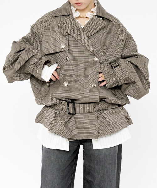 Ezick(エジック)の「Pinstripe frill bow-tie blouse ピンストライプフリルネックブラウス(シャツ/ブラウス・レディース・ピンク/オフホワイト・FREE)」の22枚目の写真