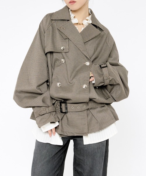 Ezick(エジック)の「Pinstripe frill bow-tie blouse ピンストライプフリルネックブラウス(シャツ/ブラウス・レディース・ピンク/オフホワイト・FREE)」の21枚目の写真