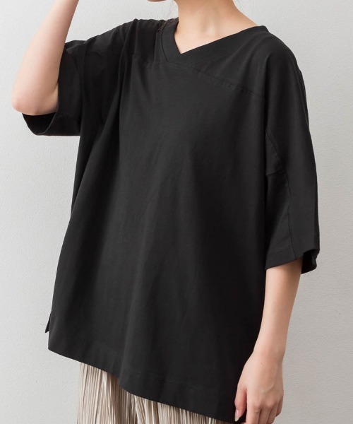 aity(アイティ)の「M-5L 前後2wayビッグTシャツ 夏服(Tシャツ/カットソー・レディース・オフホワイト/ブラック/グレイッシュベージュ/杢グレー・4L~5L/LL~3L/M~L)」の20枚目の写真
