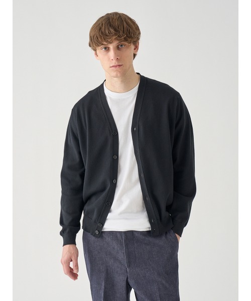 JOHN SMEDLEY（ジョンスメドレー）の「コットン Vネックニットカーディガン（カーディガン/ボレロ・メンズ・ブラック・S/M/L）」の4枚目の写真