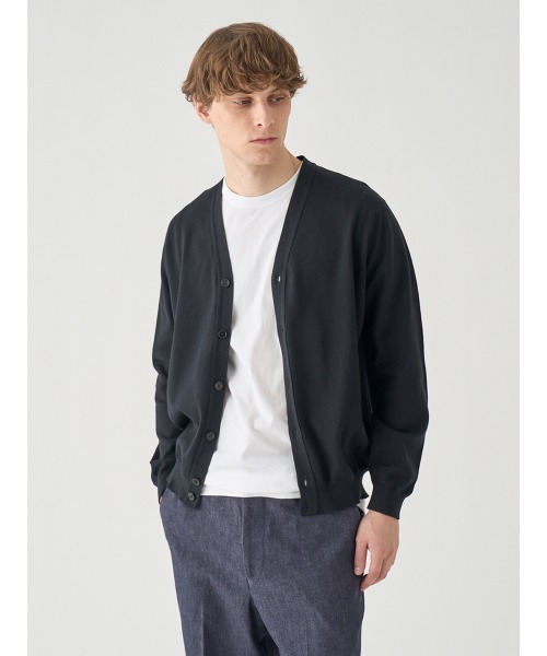JOHN SMEDLEY（ジョンスメドレー）の「コットン Vネックニットカーディガン（カーディガン/ボレロ・メンズ・ブラック・S/M/L）」の5枚目の写真