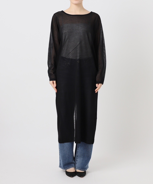 Spick & Span（スピックアンドスパン）の「シアーニットワンピース（ワンピース・レディース・ホワイト/ブラック・FREE）」の14枚目の写真