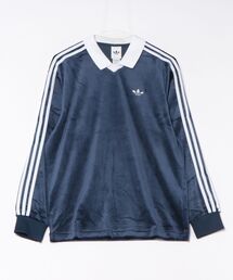 adidas（アディダス）の「adidas アディダス U VELOUR POLO LS(SK) ロングスリーブ KQ5486 NIGHTINDIGO（Tシャツ/カットソー）」