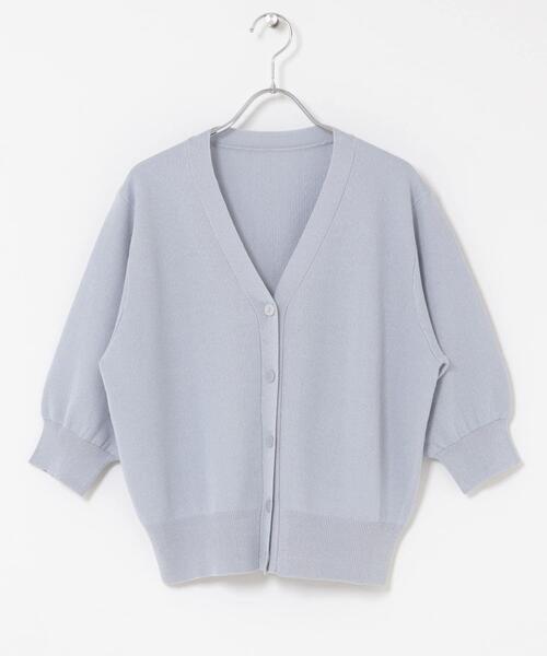 ITEMS URBANRESEARCH(アイテムズ アーバンリサーチ)の「Vネックハーフスリーブニットカーディガン(カーディガン/ボレロ・レディース・シルバー/ブラウン/イエロー系その他・FREE)」の6枚目の写真