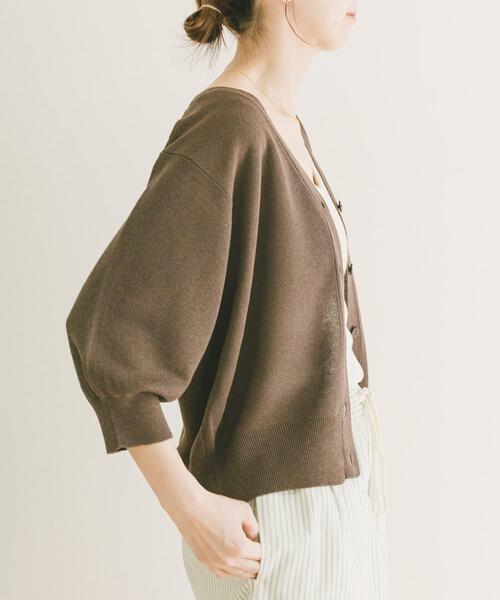 ITEMS URBANRESEARCH(アイテムズ アーバンリサーチ)の「Vネックハーフスリーブニットカーディガン(カーディガン/ボレロ・レディース・シルバー/ブラウン/イエロー系その他・FREE)」の8枚目の写真