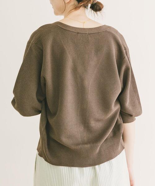 ITEMS URBANRESEARCH(アイテムズ アーバンリサーチ)の「Vネックハーフスリーブニットカーディガン(カーディガン/ボレロ・レディース・シルバー/ブラウン/イエロー系その他・FREE)」の9枚目の写真