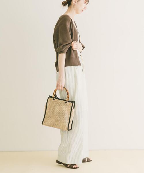 ITEMS URBANRESEARCH(アイテムズ アーバンリサーチ)の「Vネックハーフスリーブニットカーディガン(カーディガン/ボレロ・レディース・シルバー/ブラウン/イエロー系その他・FREE)」の11枚目の写真