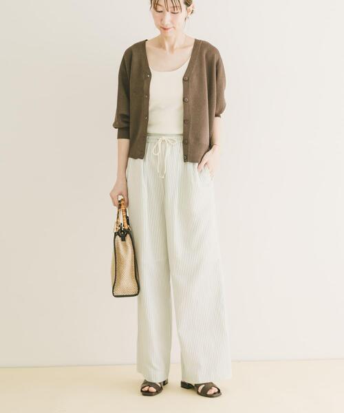 ITEMS URBANRESEARCH(アイテムズ アーバンリサーチ)の「Vネックハーフスリーブニットカーディガン(カーディガン/ボレロ・レディース・シルバー/ブラウン/イエロー系その他・FREE)」の12枚目の写真