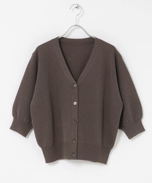 ITEMS URBANRESEARCH(アイテムズ アーバンリサーチ)の「Vネックハーフスリーブニットカーディガン(カーディガン/ボレロ・レディース・シルバー/ブラウン/イエロー系その他・FREE)」の13枚目の写真