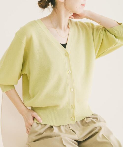 ITEMS URBANRESEARCH(アイテムズ アーバンリサーチ)の「Vネックハーフスリーブニットカーディガン(カーディガン/ボレロ・レディース・シルバー/ブラウン/イエロー系その他・FREE)」の19枚目の写真