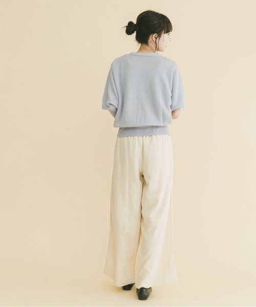 ITEMS URBANRESEARCH（アイテムズ アーバンリサーチ）の「Vネックハーフスリーブニットカーディガン（カーディガン/ボレロ・レディース・シルバー/ブラウン/イエロー系その他・FREE）」の21枚目の写真