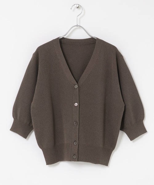 ITEMS URBANRESEARCH（アイテムズ アーバンリサーチ）の「Vネックハーフスリーブニットカーディガン（カーディガン/ボレロ・レディース・シルバー/ブラウン/イエロー系その他・FREE）」の12枚目の写真