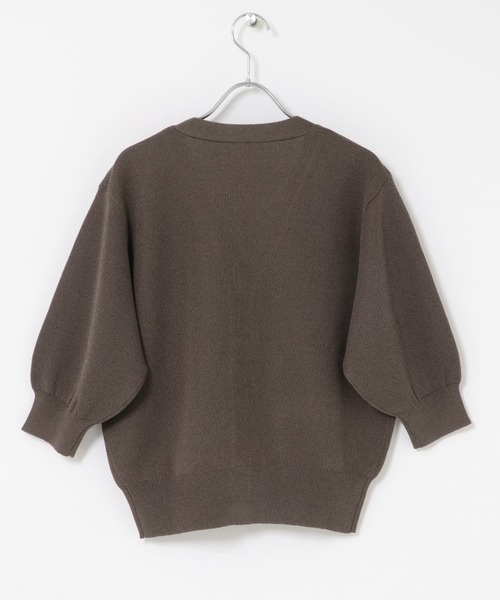 ITEMS URBANRESEARCH（アイテムズ アーバンリサーチ）の「Vネックハーフスリーブニットカーディガン（カーディガン/ボレロ・レディース・シルバー/ブラウン/イエロー系その他・FREE）」の14枚目の写真