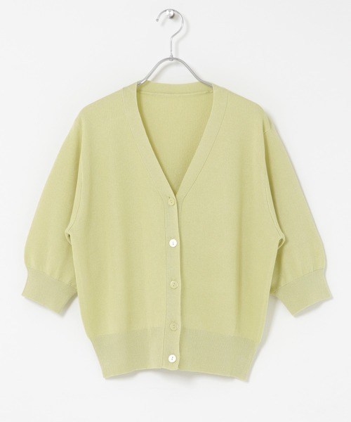 ITEMS URBANRESEARCH（アイテムズ アーバンリサーチ）の「Vネックハーフスリーブニットカーディガン（カーディガン/ボレロ・レディース・シルバー/ブラウン/イエロー系その他・FREE）」の9枚目の写真