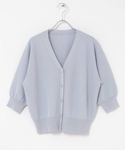 ITEMS URBANRESEARCH（アイテムズ アーバンリサーチ）の「Vネックハーフスリーブニットカーディガン（カーディガン/ボレロ・レディース・シルバー/ブラウン/イエロー系その他・FREE）」の22枚目の写真