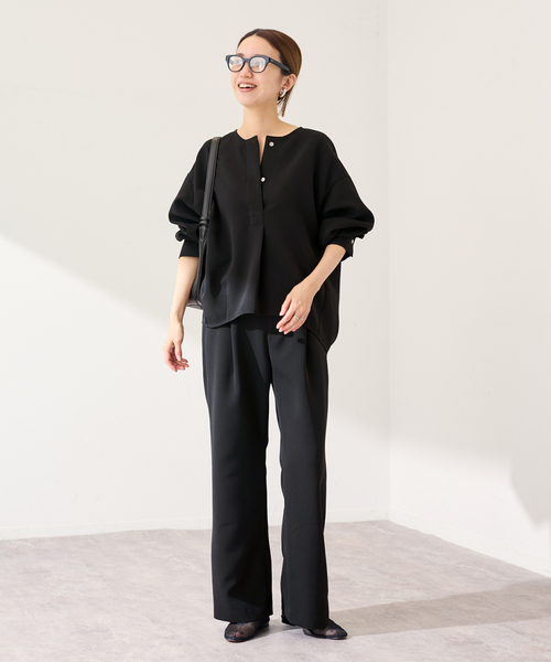 FRAMeWORK（フレームワーク）の「ライトダブルクロスイージースラックス（スラックス・レディース・ブラック/アイボリー/ベージュ・38/40/36）」の4枚目の写真