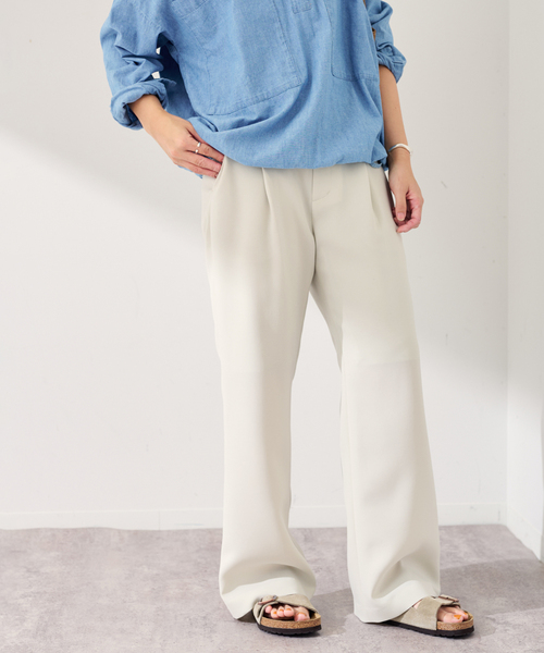 FRAMeWORK（フレームワーク）の「ライトダブルクロスイージースラックス（スラックス・レディース・ブラック/アイボリー/ベージュ・38/40/36）」の15枚目の写真