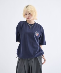 Remember.（リメンバー）の「ハートロゴ刺繍短丈ドローコードTシャツ / Heart Logo Embroidery Drawstring Short T-shirt（Tシャツ/カットソー）」