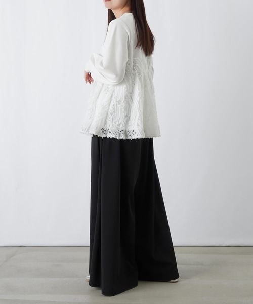 LUCA/LADY LUCK LUCA(ルカ/レディラックルカ)の「LC/LLL テープ刺繍レイヤード風プルオーバー(Tシャツ/カットソー・レディース・ブラック/オフホワイト・FREE)」の10枚目の写真