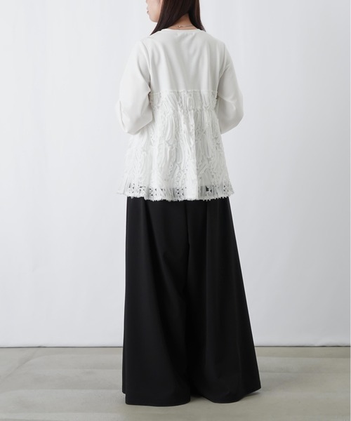 LUCA/LADY LUCK LUCA(ルカ/レディラックルカ)の「LC/LLL テープ刺繍レイヤード風プルオーバー(Tシャツ/カットソー・レディース・ブラック/オフホワイト・FREE)」の11枚目の写真