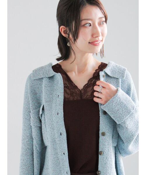 Te chichi（テチチ）の「前後2WAYレースネックタンクトップ（Tシャツ/カットソー・レディース・ブラウン/ブラック/オフホワイト・F）」の3枚目の写真