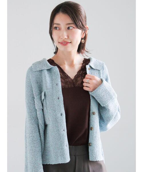 Te chichi（テチチ）の「前後2WAYレースネックタンクトップ（Tシャツ/カットソー・レディース・ブラウン/ブラック/オフホワイト・F）」の6枚目の写真