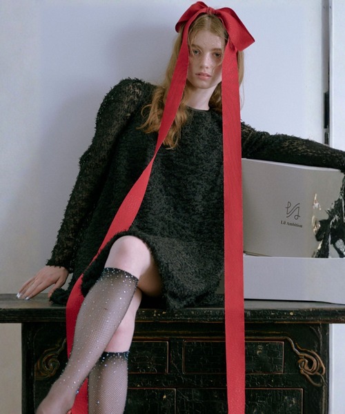 Lil Ambition（リルアンビション）の「フェザーミニワンピース（ワンピース・レディース・ブラック・S/M）」の3枚目の写真