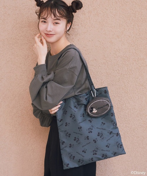 Disney(ディズニー)の「Disney/アソートポーチ付きエコバッグ(トートバッグ・レディース・グリーン/チャコールグレー/ブラウン/ピンク/ライトブルー/ラベンダー・FREE)」の11枚目の写真