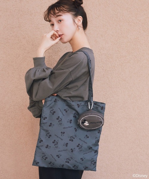 Disney(ディズニー)の「Disney/アソートポーチ付きエコバッグ(トートバッグ・レディース・グリーン/チャコールグレー/ブラウン/ピンク/ライトブルー/ラベンダー・FREE)」の12枚目の写真