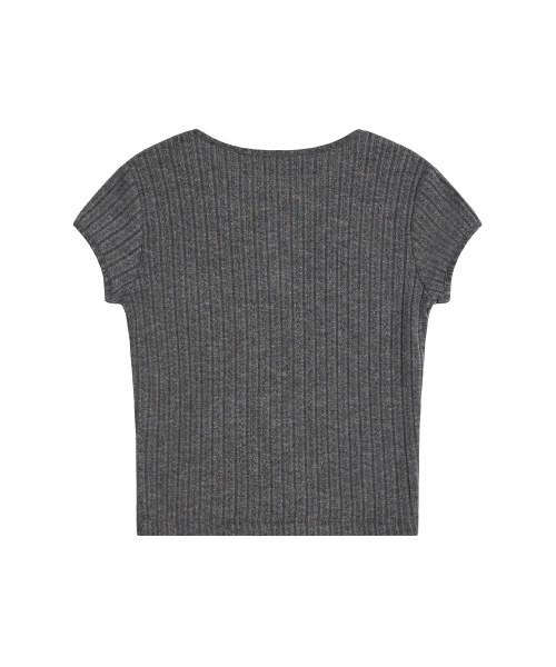 Rest&Recreation（レストアンドレクリエーション）の「BUTTON-UP CAP SLEEVE TOP - GREY（Tシャツ/カットソー・レディース・その他・ONE）」の2枚目の写真