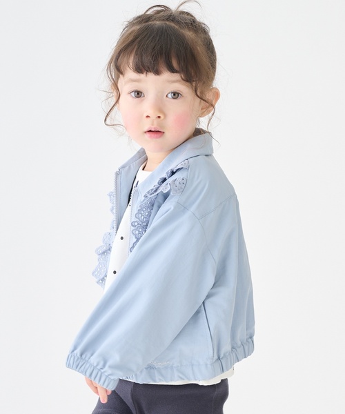 petit main(プティマイン)の「レースフリルブルゾン(ブルゾン・キッズ・ライトピンク/ブルー・80cm/130cm/120cm/110cm/100cm/90cm)」の7枚目の写真