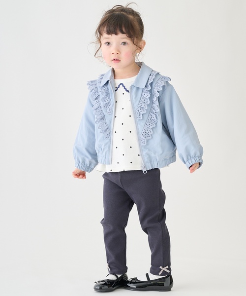 petit main(プティマイン)の「レースフリルブルゾン(ブルゾン・キッズ・ライトピンク/ブルー・80cm/130cm/120cm/110cm/100cm/90cm)」の8枚目の写真