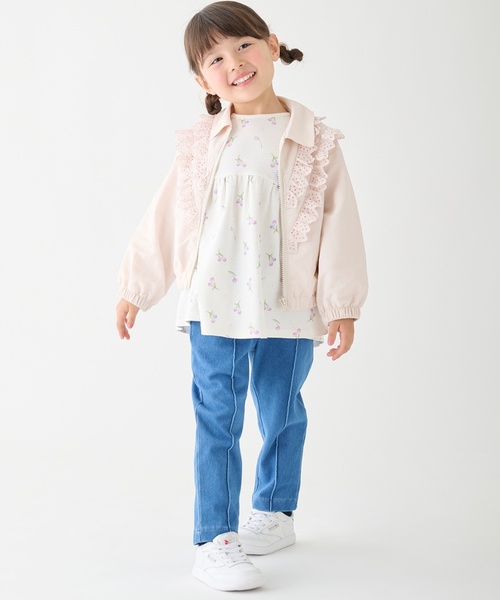 petit main(プティマイン)の「レースフリルブルゾン(ブルゾン・キッズ・ライトピンク/ブルー・80cm/130cm/120cm/110cm/100cm/90cm)」の9枚目の写真