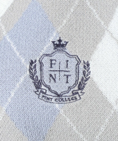 F i.n.t（フィント）の「エンブレム刺繍アーガイルニットベスト/fint フィント（ベスト・レディース・ライトピンク/ライトグレー・FREE）」の17枚目の写真