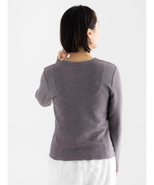 Te chichi(テチチ)の「スラブ天竺プルオーバー(Tシャツ/カットソー・レディース・チャコールグレー/オフホワイト/オリーブ・F)」の21枚目の写真