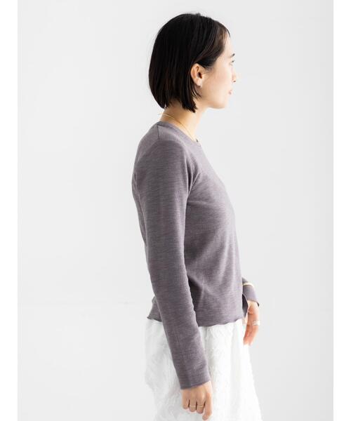 Te chichi(テチチ)の「スラブ天竺プルオーバー(Tシャツ/カットソー・レディース・チャコールグレー/オフホワイト/オリーブ・F)」の22枚目の写真