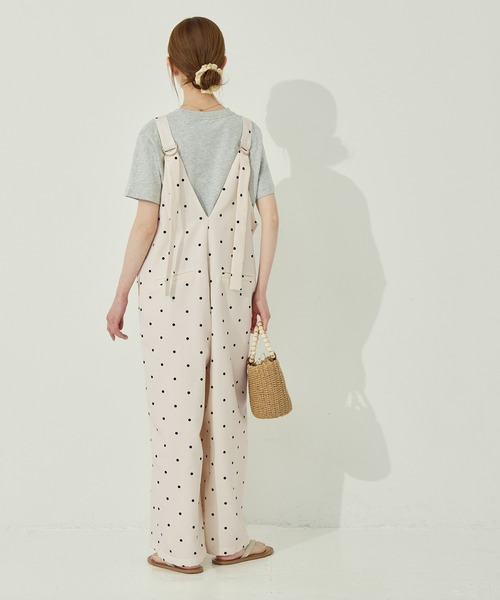 coca(coca)(コカ)の「ドットVネックオールインワン(つなぎ/オールインワン・レディース・ブラック/アイボリー・L/M)」の10枚目の写真