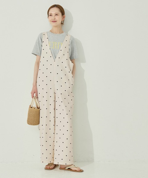 coca(coca)(コカ)の「ドットVネックオールインワン(つなぎ/オールインワン・レディース・ブラック/アイボリー・L/M)」の14枚目の写真