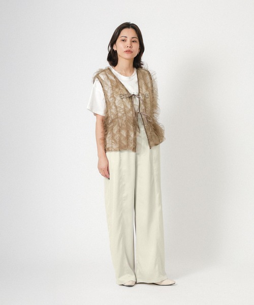 Floran（フローラン）の「ヴィンテージサテンライクパンツ（スラックス・レディース・カーキ/チャコールグレー・FREE）」の9枚目の写真