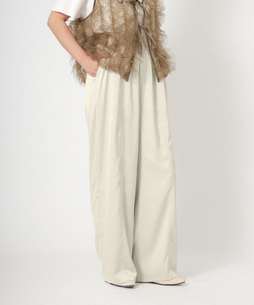 Floran（フローラン）の「ヴィンテージサテンライクパンツ（スラックス・レディース・カーキ/チャコールグレー・FREE）」の10枚目の写真