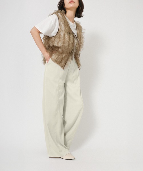 Floran（フローラン）の「ヴィンテージサテンライクパンツ（スラックス・レディース・カーキ/チャコールグレー・FREE）」の21枚目の写真