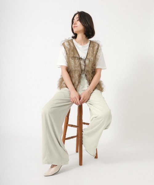 Floran（フローラン）の「ヴィンテージサテンライクパンツ（スラックス・レディース・カーキ/チャコールグレー・FREE）」の22枚目の写真