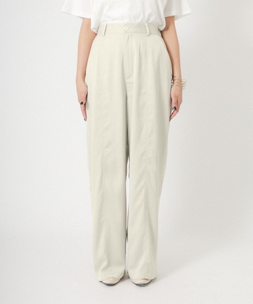 Floran（フローラン）の「ヴィンテージサテンライクパンツ（スラックス・レディース・カーキ/チャコールグレー・FREE）」の3枚目の写真