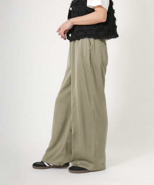 Floran（フローラン）の「ヴィンテージサテンライクパンツ（スラックス・レディース・カーキ/チャコールグレー・FREE）」の19枚目の写真