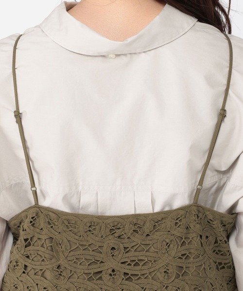 studio CLIP（スタディオクリップ）の「バテンレースキャミソールチュニックワンピース（チュニック・レディース・オフホワイト/カーキ・FREE）」の22枚目の写真